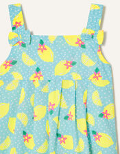 Baby Lemon Print Romper, Yellow (YELLOW), large
