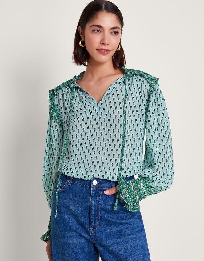 Zuri Blouse, Green (GREEN), large