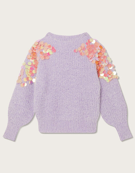 Sequin Sleeve Jumper, Purple (LILAC), large
