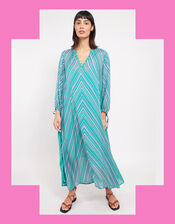 East Avery Mix Stripe Midi Dress, Multi (MULTI), large