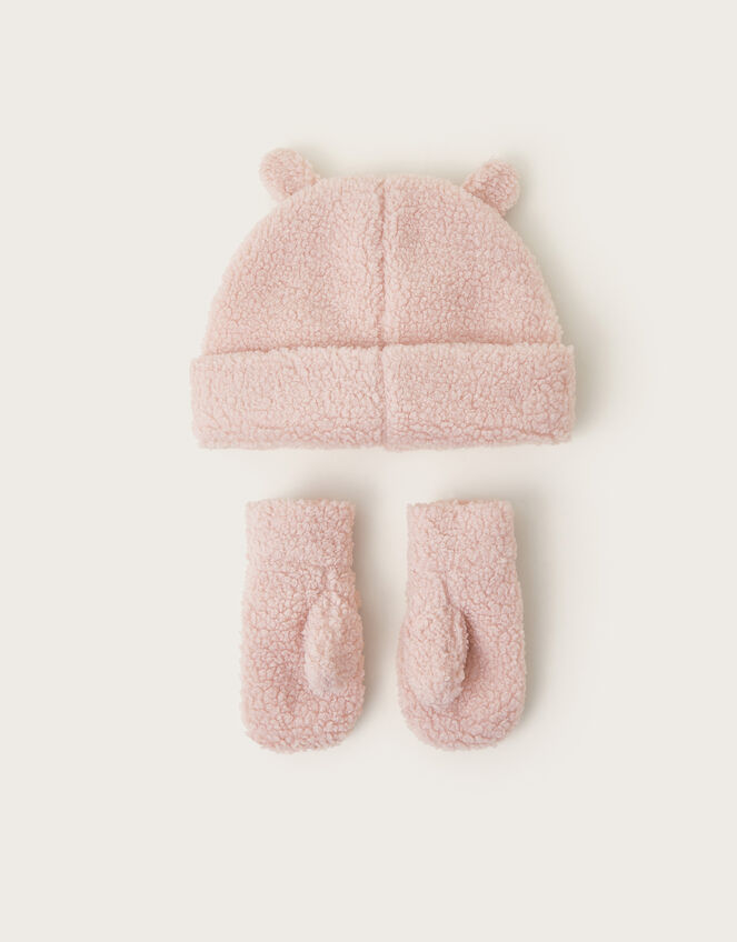 Baby Bunny Mittens and Hat Set, Pink (PINK), large