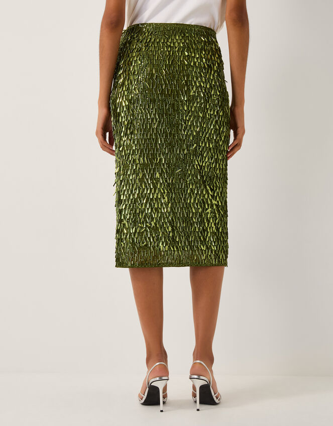 Serenity Sequin Midi Skirt, Green (OLIVE), large