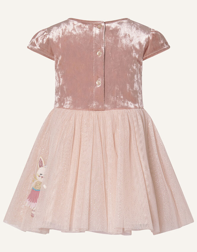 Baby Velvet Mice Applique Dress, Pink (PINK), large