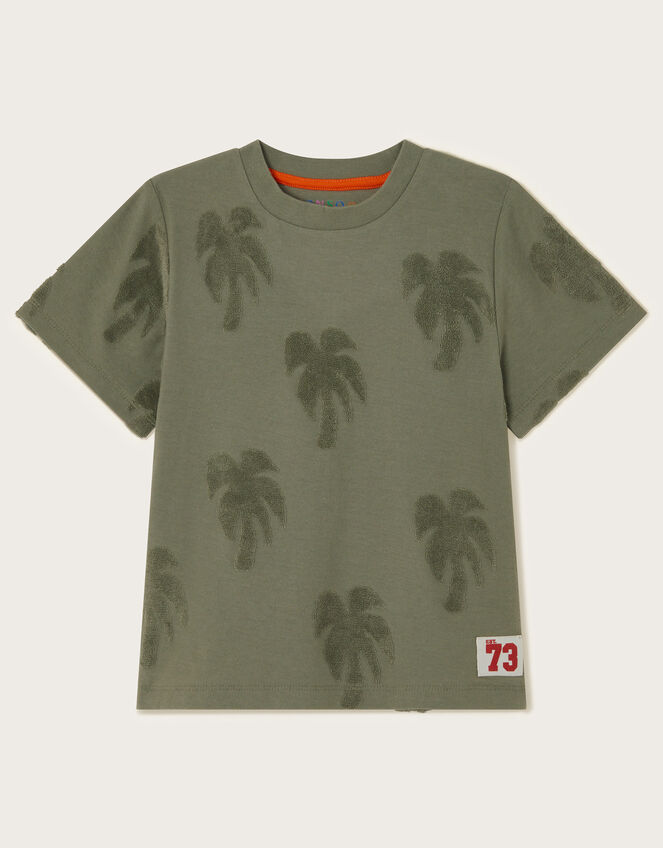 Textured Palm T-Shirt, Green (KHAKI), large