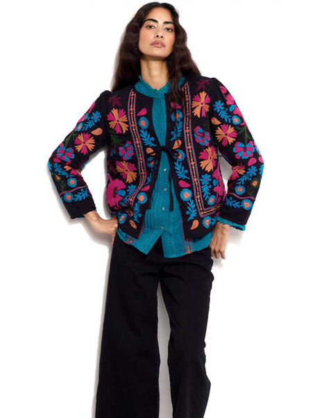 East Marissa Embroidered Jacket, Black (BLACK), large