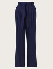 Mabel Short-Length Tie Pants, Blue (NAVY), large