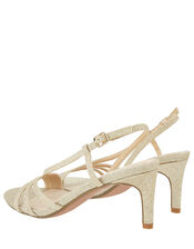 Gizela Glitter Heeled Sandals, Gold (GOLD), large