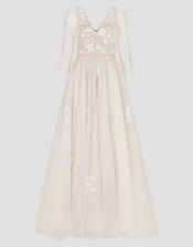 Lucy Embroidered Floral Maxi Wedding Dress, Ivory (IVORY), large