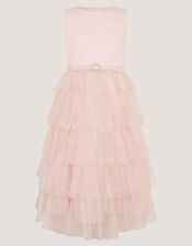 Sleeveless Tiered Party Dress, Pink (PINK), large