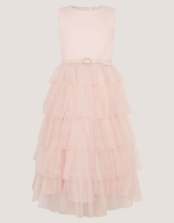 Sleeveless Tiered Party Dress, Pink (PINK), large