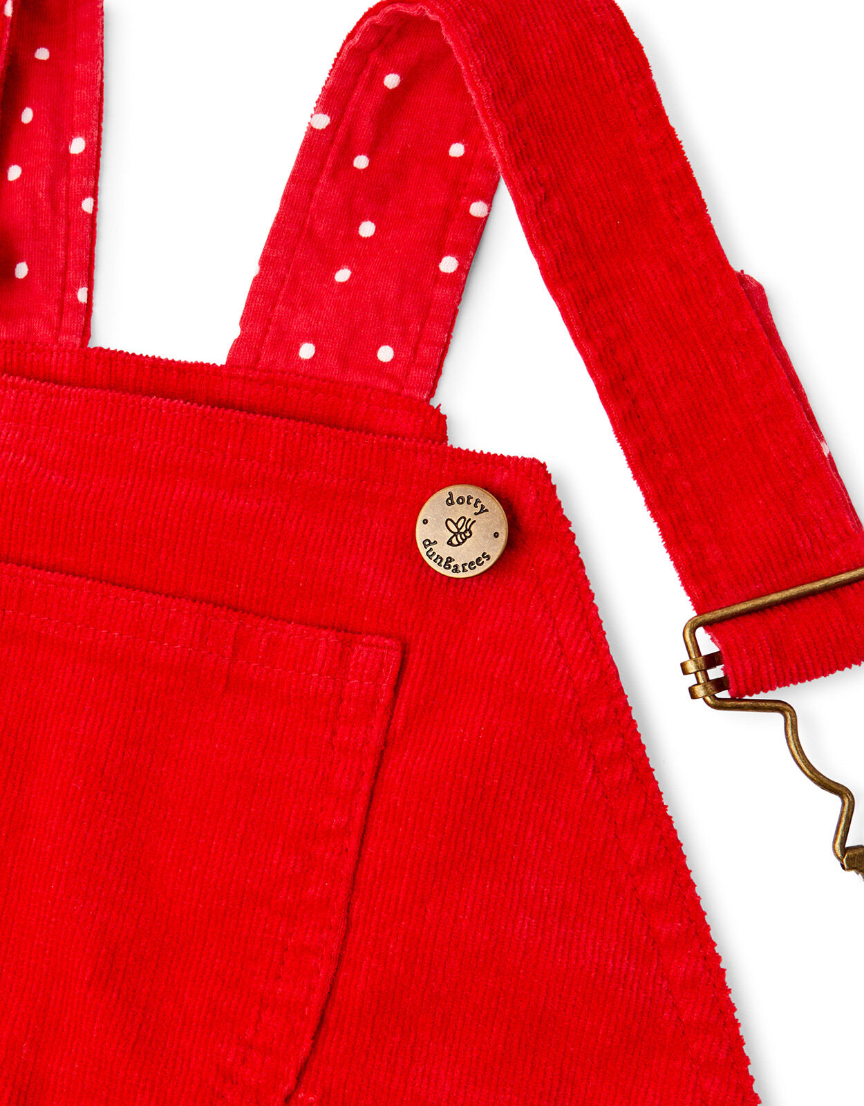 Red corduroy dungaree dress 2025