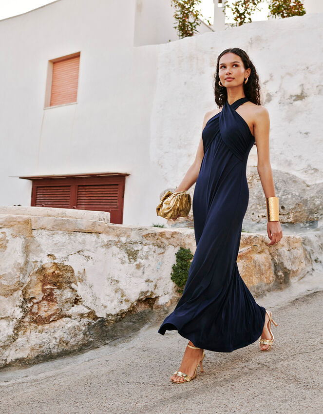 Clo Crossover Maxi Dress Blue