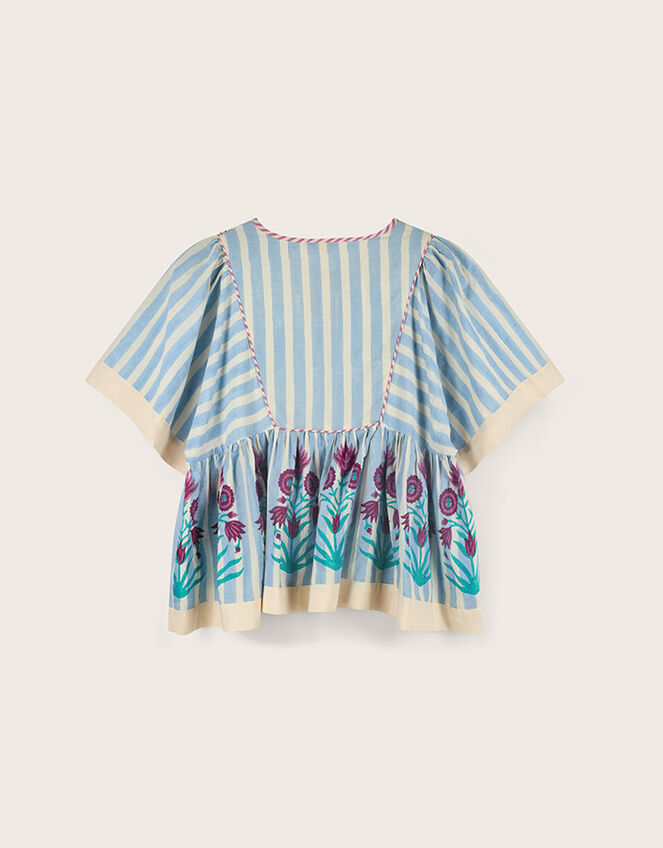 East Rylea Printed Cotton Top, Blue (BLUE), large