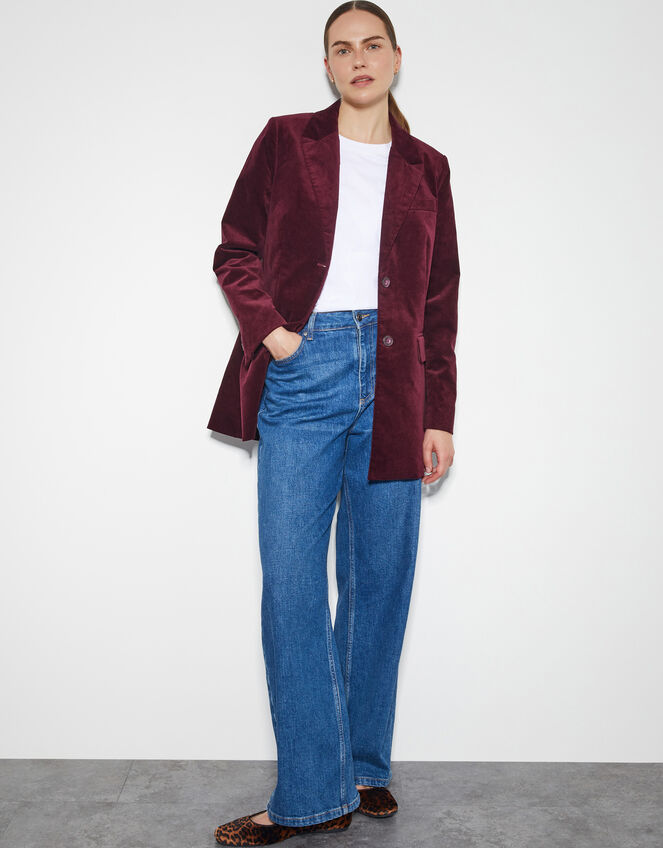 Amy Structured Blazer, Red (BURGUNDY), large