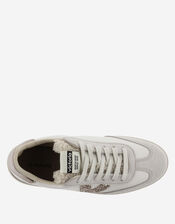 Victoria Berlin Faux Sheepskin Glitter Trainers, Silver (SILVER), large