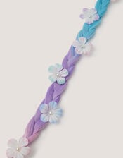 Flower Plait Fake Hair Band, , large