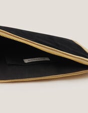 Lottie Metallic Faux Suede Pouch, , large