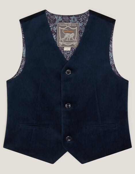 Velvet Waistcoat, Blue (NAVY), large