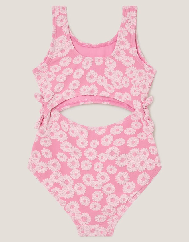 Floral Jacquard Cut-Out Swimsuit, Pink (PINK), large