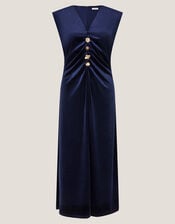 Vana Velvet Sleeveless Midi Dress, Blue (MIDNIGHT), large