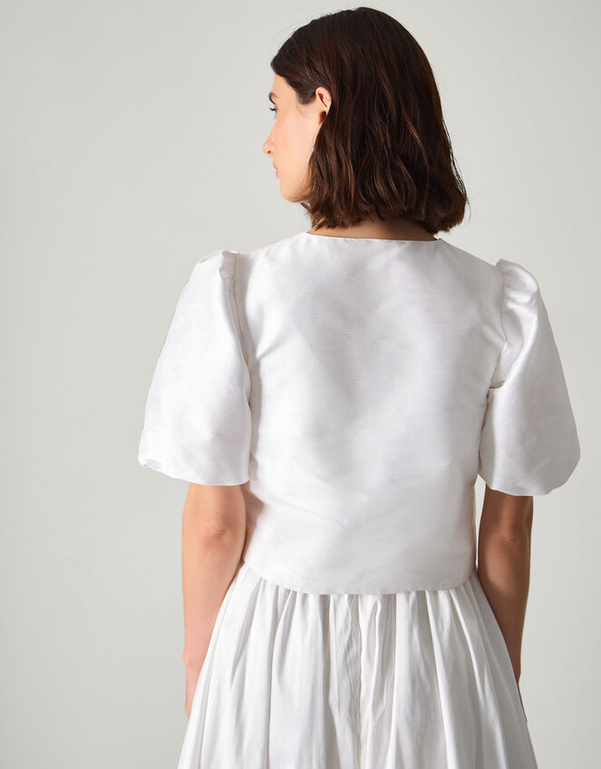 Mia Puff Sleeve Wedding Jacket, Ivory (IVORY), large