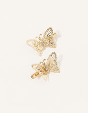 Diamante Butterfly Hair Clips, , large