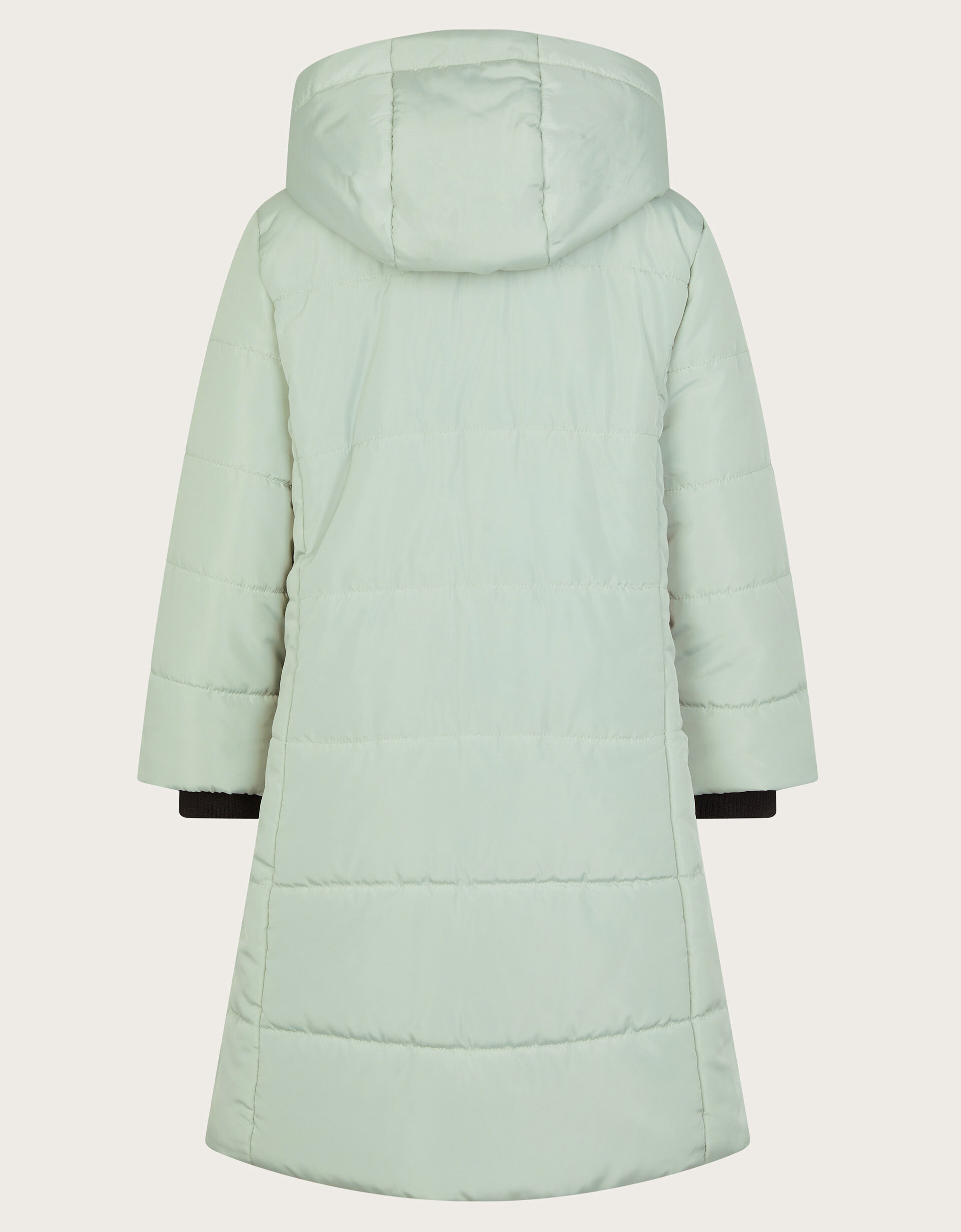 Green longline padded coat new arrivals