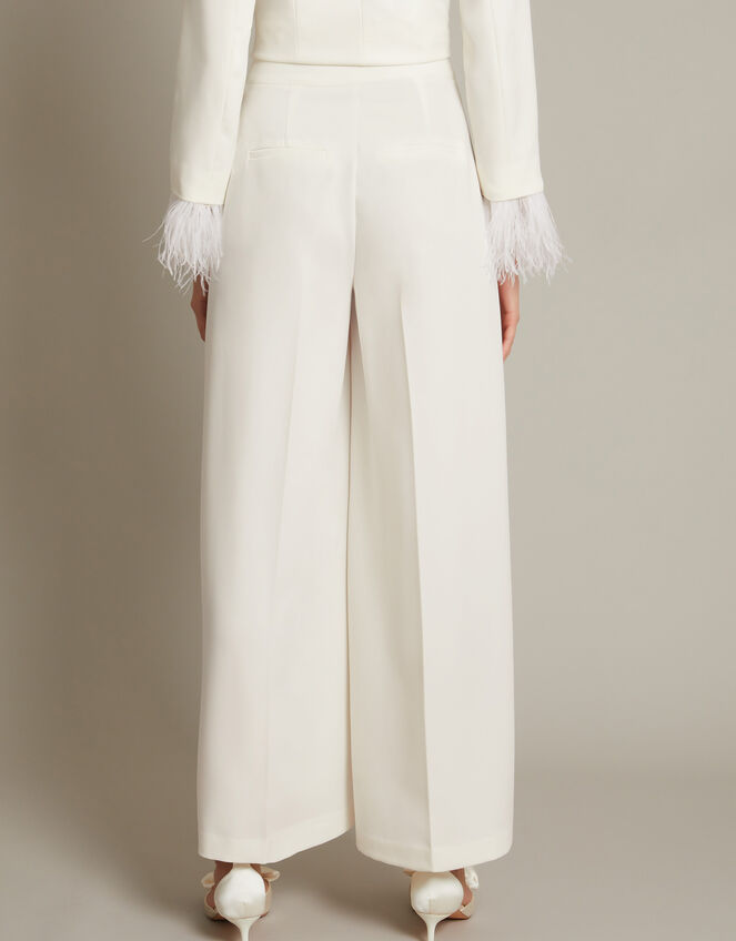 Mara Wide Leg Bridal Trousers, Ivory (IVORY), large