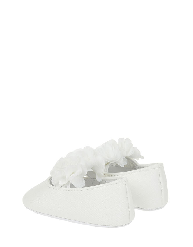 Baby Macaroon Corsage Booties, Ivory (IVORY), large