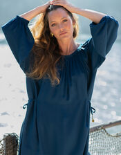 La Galeria Elefante Buddha Balloon Sleeve Top, Blue (TURQUOISE), large