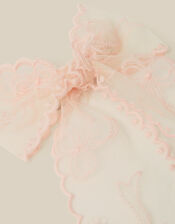 Lacey Scallop Bow Hair Clip, , large