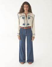 Maison Hotel Phillipa Embroidered Blouse, White (WHITE), large