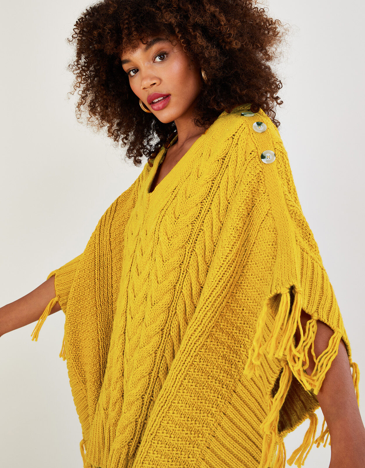 Hooded Poncho Yellow