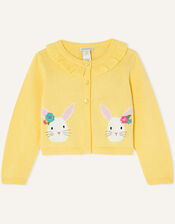 Baby Bunny Applique Cardigan, Yellow (YELLOW), large