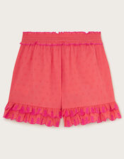 Boutique Pineapple Embroidered Shorts, Orange (CORAL), large