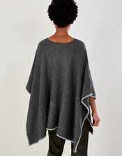 Blanket Stitch Knitted Poncho, , large