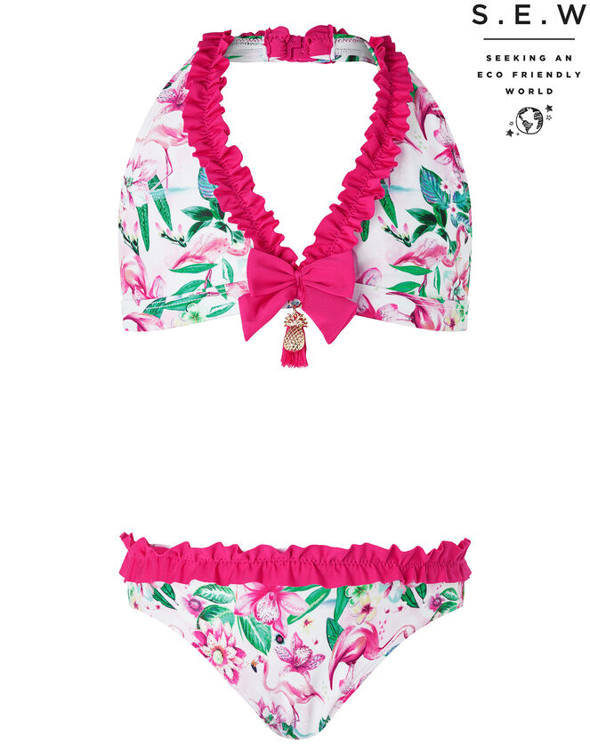 Floella Floral Flamingo Bikini Set with Recycled Polyester, Pink (PALE PINK), large