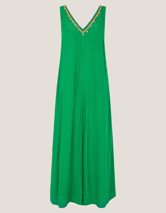 Hanna Embellished Sleeveless Jumpsuit, Green (GREEN), large