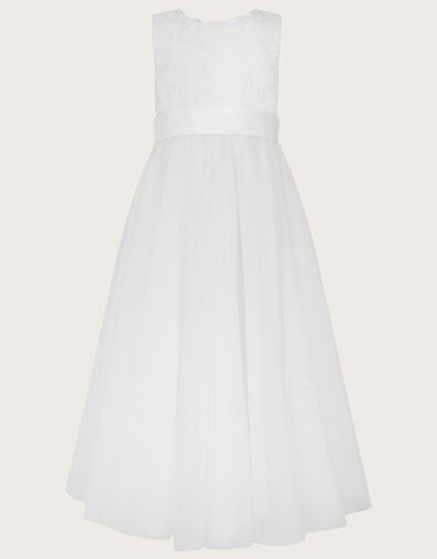 Alice Lace Tulle Maxi Communion Dress White, White (WHITE), large