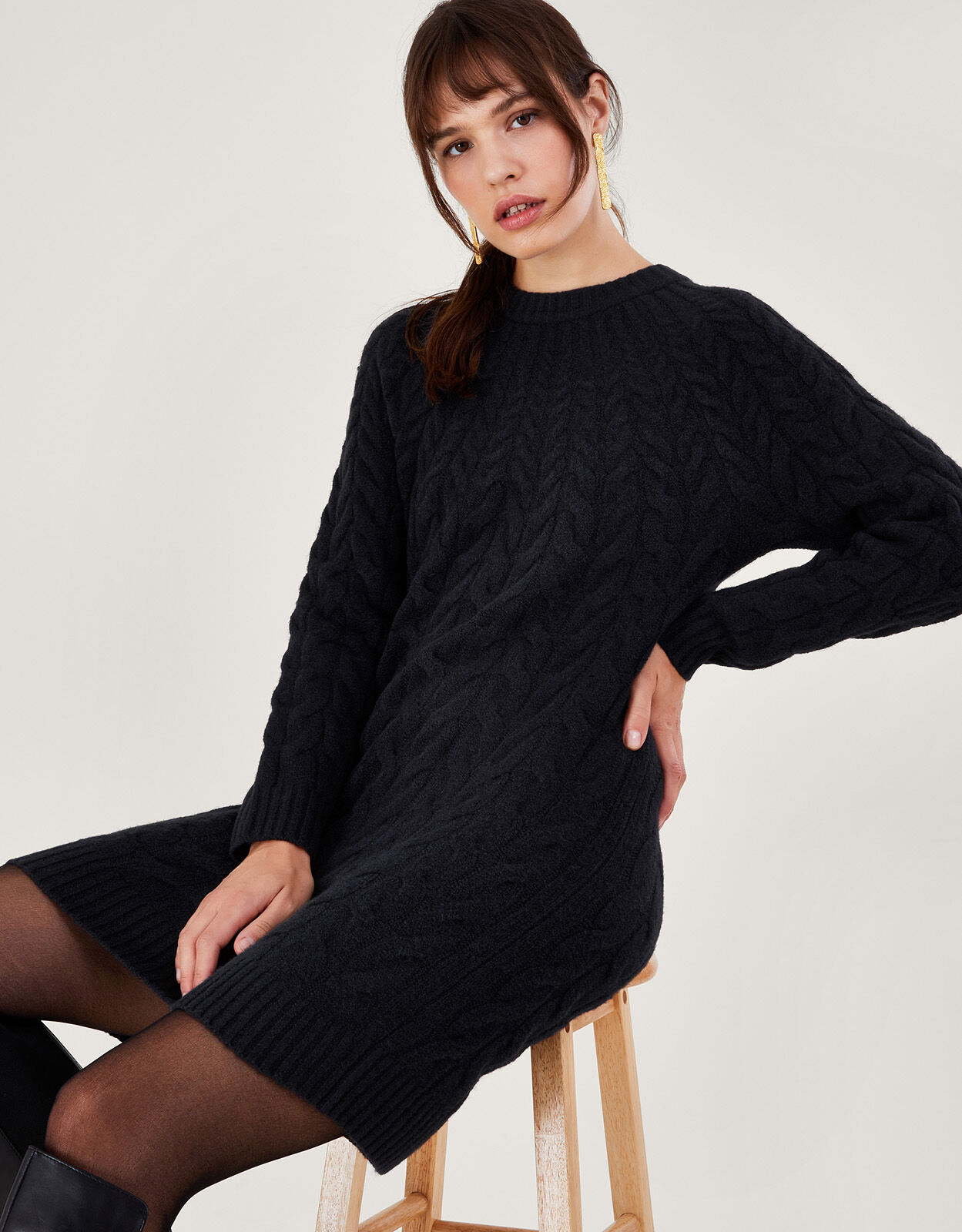Monsoon black deals knitted dress