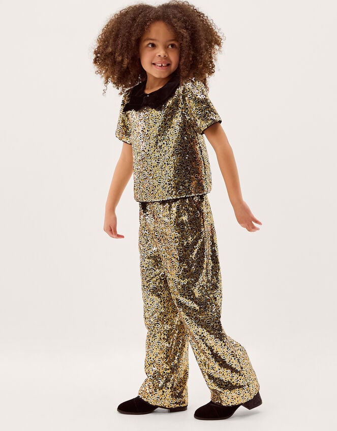 Seraphina Sequin Party Top & Trousers Set, Black (BLACK), large