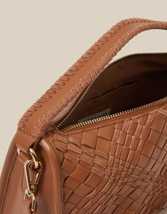 Bertie Woven Leather Bag, , large