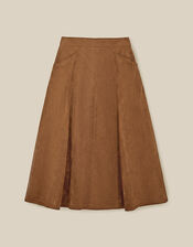 Josie Faux Suede Midi Skirt, Brown (BROWN), large