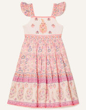 Mix Floral Tiered Maxi Dress, Purple (LILAC), large