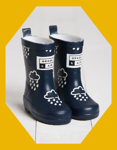 Grass and Air Colour-Revealing Wellies, Blue (NAVY), large
