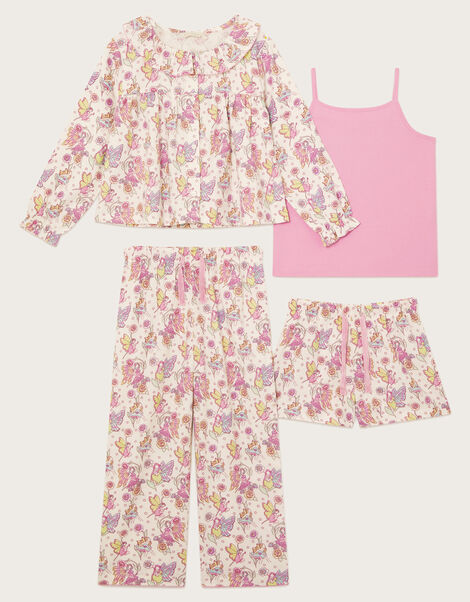 4-Pack Fairy Print Flannel Pyjamas Set, Ivory (IVORY), large