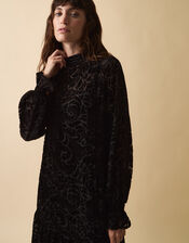 Clemence Gigi Velvet Burnout Maxi Dress, Black (BLACK), large