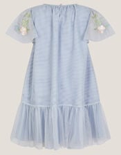 Emilia Embroidered Drop Waist Party Dress, Blue (BLUE), large