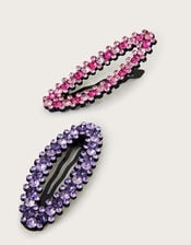 2-Pack Oval Diamante Hair Clips, , large