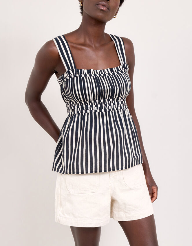 East Quinta Sleeveless Stripe Top, Black (BLACK WHITE), large